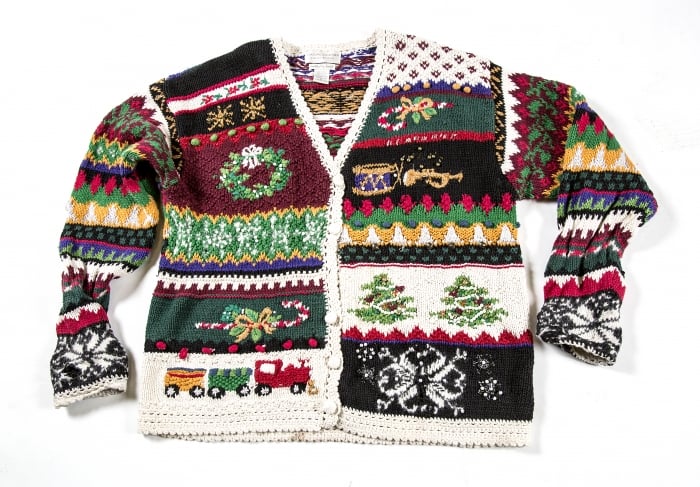 hand-knitted ugly christmas sweater